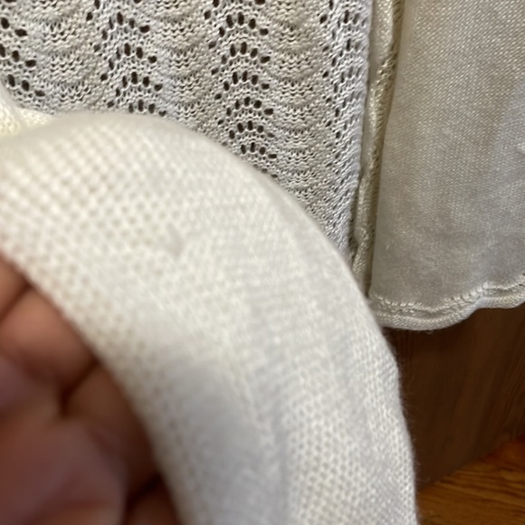 Tobi Long Cream knit Scalloped edges Cardigan in Medium - Picture 13 of 13